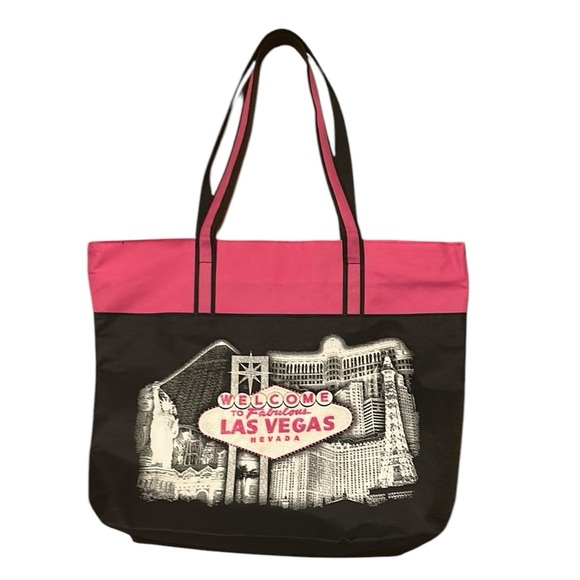 Las Vegas Pink and Black Tote Bag - Picture 1 of 4